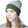 image:imageWinter Knit Beanie Hat with Pom Pom  Warm Cuffed Slouch Ski Cap for Men amp Women1olive and Grey With Pom