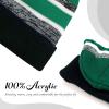 image:imageWinter Knit Beanie Hat with Pom Pom  Warm Cuffed Slouch Ski Cap for Men amp Women2black and Dgreen