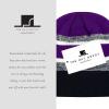image:imageWinter Knit Beanie Hat with Pom Pom  Warm Cuffed Slouch Ski Cap for Men amp Women2black and Purple
