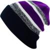 image:imageWinter Knit Beanie Hat with Pom Pom  Warm Cuffed Slouch Ski Cap for Men amp Women2black and Purple