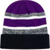 image:imageWinter Knit Beanie Hat with Pom Pom  Warm Cuffed Slouch Ski Cap for Men amp Women2black and Purple