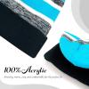 image:imageWinter Knit Beanie Hat with Pom Pom  Warm Cuffed Slouch Ski Cap for Men amp Women2black and Turquoise