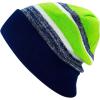 image:imageWinter Knit Beanie Hat with Pom Pom  Warm Cuffed Slouch Ski Cap for Men amp Women2navy and Lime