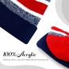 image:imageWinter Knit Beanie Hat with Pom Pom  Warm Cuffed Slouch Ski Cap for Men amp Women2navy and Red