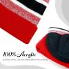 image:imageWinter Knit Beanie Hat with Pom Pom  Warm Cuffed Slouch Ski Cap for Men amp Women2red and Black
