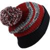image:imageWinter Knit Beanie Hat with Pom Pom  Warm Cuffed Slouch Ski Cap for Men amp Women3blackBurgundy