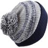 image:imageWinter Knit Beanie Hat with Pom Pom  Warm Cuffed Slouch Ski Cap for Men amp Women3navyGrey