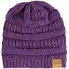 image:imageWinter Knit Ribbed Beanie Hat  Warm Soft Stretch Cable Knit Ribbed Cap for Men amp Women3 Th13  Purple