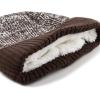 image:imageWinter Women Men Knitted Beanie Hat Warm and Thick Fleece Lined Winter Skull HatBrown