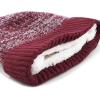 image:imageWinter Women Men Knitted Beanie Hat Warm and Thick Fleece Lined Winter Skull HatBurgundy