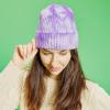 image:imageWomen Beanie for Tie Dye amp Leopard amp Ponytail Cuffed Knit Viscose Acrylic Unisex Slouch Style Winter Hat2 Tie Dye 2  Color 4
