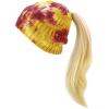 image:imageWomen Beanie for Tie Dye amp Leopard amp Ponytail Cuffed Knit Viscose Acrylic Unisex Slouch Style Winter Hat4 Ponytail  Color 2
