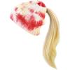 image:imageWomen Beanie for Tie Dye amp Leopard amp Ponytail Cuffed Knit Viscose Acrylic Unisex Slouch Style Winter Hat4 Ponytail  Color 3