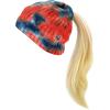 image:imageWomen Beanie for Tie Dye amp Leopard amp Ponytail Cuffed Knit Viscose Acrylic Unisex Slouch Style Winter Hat4 Ponytail  Color 5