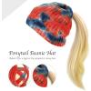 image:imageWomen Beanie for Tie Dye amp Leopard amp Ponytail Cuffed Knit Viscose Acrylic Unisex Slouch Style Winter Hat4 Ponytail  Color 5
