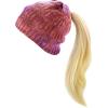image:imageWomen Beanie for Tie Dye amp Leopard amp Ponytail Cuffed Knit Viscose Acrylic Unisex Slouch Style Winter Hat4 Ponytail  Color 7