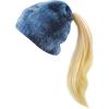 image:imageWomen Beanie for Tie Dye amp Leopard amp Ponytail Cuffed Knit Viscose Acrylic Unisex Slouch Style Winter Hat4 Ponytail  Color 8