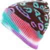 image:imageWomen Beanie for Tie Dye amp Leopard amp Ponytail Cuffed Knit Viscose Acrylic Unisex Slouch Style Winter Hat5 Leopard  Color 5