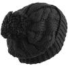 image:imageWomen and Men Beanie Daily Winter Oversized Thick Stretchy Knitted Pom Pom Beanie Fleece Lined Beanie Hat1 Curly Black