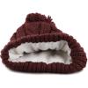 image:imageWomen and Men Beanie Daily Winter Oversized Thick Stretchy Knitted Pom Pom Beanie Fleece Lined Beanie Hat1 Curly Burgundy