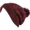 image:imageWomen and Men Beanie Daily Winter Oversized Thick Stretchy Knitted Pom Pom Beanie Fleece Lined Beanie Hat1 Curly Burgundy