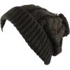 image:imageWomen and Men Beanie Daily Winter Oversized Thick Stretchy Knitted Pom Pom Beanie Fleece Lined Beanie Hat1 Curly Dark Brown