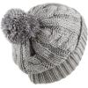 image:imageWomen and Men Beanie Daily Winter Oversized Thick Stretchy Knitted Pom Pom Beanie Fleece Lined Beanie Hat1 Curly Grey