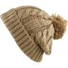 image:imageWomen and Men Beanie Daily Winter Oversized Thick Stretchy Knitted Pom Pom Beanie Fleece Lined Beanie Hat1 Curly Khaki