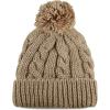 image:imageWomen and Men Beanie Daily Winter Oversized Thick Stretchy Knitted Pom Pom Beanie Fleece Lined Beanie Hat1 Curly Khaki