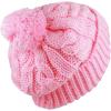 image:imageWomen and Men Beanie Daily Winter Oversized Thick Stretchy Knitted Pom Pom Beanie Fleece Lined Beanie Hat1 Curly Light Pink