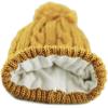image:imageWomen and Men Beanie Daily Winter Oversized Thick Stretchy Knitted Pom Pom Beanie Fleece Lined Beanie Hat1 Curly Mustard W Label
