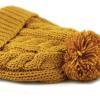 image:imageWomen and Men Beanie Daily Winter Oversized Thick Stretchy Knitted Pom Pom Beanie Fleece Lined Beanie Hat1 Curly Mustard W Label