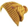 image:imageWomen and Men Beanie Daily Winter Oversized Thick Stretchy Knitted Pom Pom Beanie Fleece Lined Beanie Hat1 Curly Mustard W Label