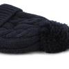 image:imageWomen and Men Beanie Daily Winter Oversized Thick Stretchy Knitted Pom Pom Beanie Fleece Lined Beanie Hat1 Curly Navy