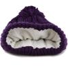 image:imageWomen and Men Beanie Daily Winter Oversized Thick Stretchy Knitted Pom Pom Beanie Fleece Lined Beanie Hat1 Curly Purple