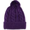 image:imageWomen and Men Beanie Daily Winter Oversized Thick Stretchy Knitted Pom Pom Beanie Fleece Lined Beanie Hat1 Curly Purple