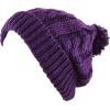 image:imageWomen and Men Beanie Daily Winter Oversized Thick Stretchy Knitted Pom Pom Beanie Fleece Lined Beanie Hat1 Curly Purple