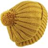 image:imageWomen and Men Beanie Daily Winter Oversized Thick Stretchy Knitted Pom Pom Beanie Fleece Lined Beanie Hat2 Straight Mustard