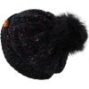 image:imageWomen and Men Beanie Daily Winter Oversized Thick Stretchy Knitted Pom Pom Beanie Fleece Lined Beanie Hat3 Chenille Black