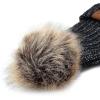 image:imageWomen and Men Beanie Daily Winter Oversized Thick Stretchy Knitted Pom Pom Beanie Fleece Lined Beanie Hat3 Metallic Black