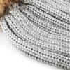 image:imageWomen and Men Beanie Daily Winter Oversized Thick Stretchy Knitted Pom Pom Beanie Fleece Lined Beanie Hat3 Metallic Grey