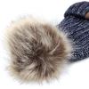 image:imageWomen and Men Beanie Daily Winter Oversized Thick Stretchy Knitted Pom Pom Beanie Fleece Lined Beanie Hat3 Metallic Navy