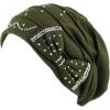image:imageWomens Handmade Rhinestone Warm Baggy Fleece Lined Slouch BeanieampVisor Hat2 Ribbon2  Olive