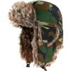 image:imageFaux Fur Safety Reflective Aviator Trapper Hat Snow Ski Trooper Winter Cap1 Plain  Wood Camo