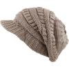 image:imageThe Hat Depot  Visor Beanie Unisex Winter Knit Skull Beanie with Brim Hat1 Khaki