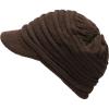 image:imageThe Hat Depot  Visor Beanie Unisex Winter Knit Skull Beanie with Brim Hat2 Slouchy  Brown