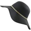 image:imageThe Hat Depot 1000 Cmh1110 Womens Floppy Soft Felt with Chain Decoration HatBlack