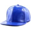 image:imageThe Hat Depot 1300 Plain Faux Leather Snapback Baseball One SizeCapBlue