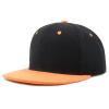 image:imageThe Hat Depot 1300 Premium Quality Plain Flat Snapback Baseball Cap Black Orange