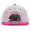 image:imageThe Hat Depot 1300A Premium Quality Republic California Soft Heather Grey Snapback Cap Fuchsia